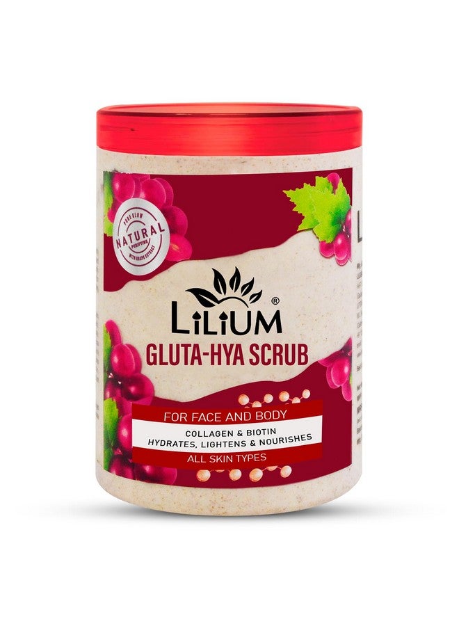Lilium Revitalizing Massage Scrub Gluta-Hya 500ml | Collagen, Biotin, Hydrates, Lightens & Nourishes | Minimizes Dermal Pores, Helps Skin Retain Moisture 24x7 | For Face & Body, All Skin Types - Image 1