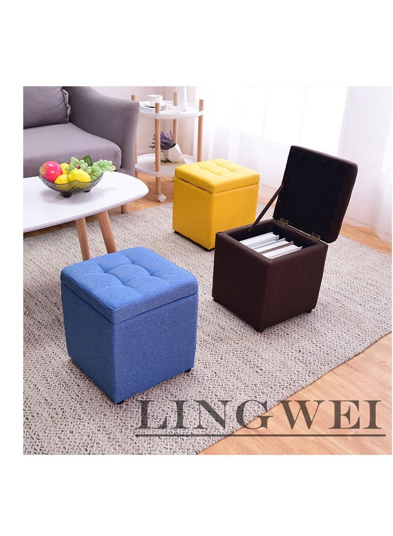LINGWEI مسند قدم عثماني مبطن من LINGWEI، صندوق تخزين متعدد الوظائف  - Image 4