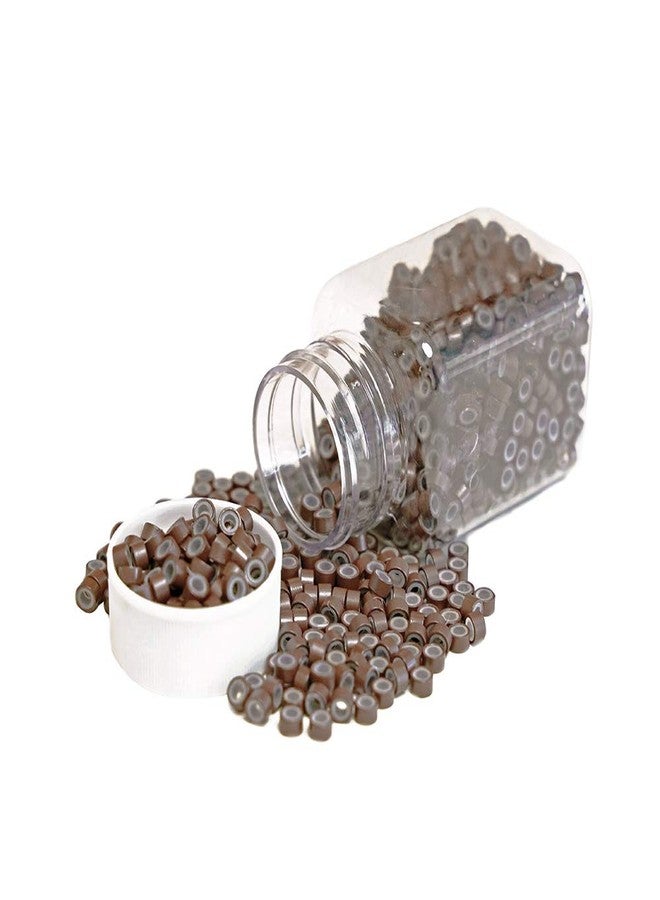 CREATE BEAUTY 1000Pcs Premium Silicone Micro Link Rings 5mm Lined Beads for I Tip Hair Extensions (1000Pcs, Brown) - Image 4