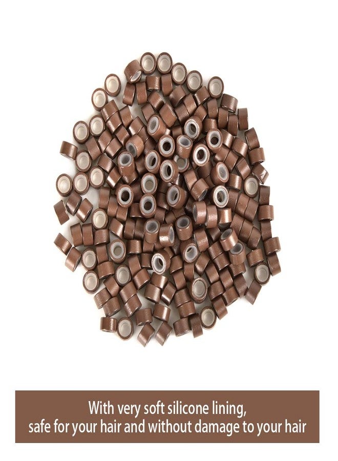 CREATE BEAUTY 1000Pcs Premium Silicone Micro Link Rings 5mm Lined Beads for I Tip Hair Extensions (1000Pcs, Brown) - Image 5