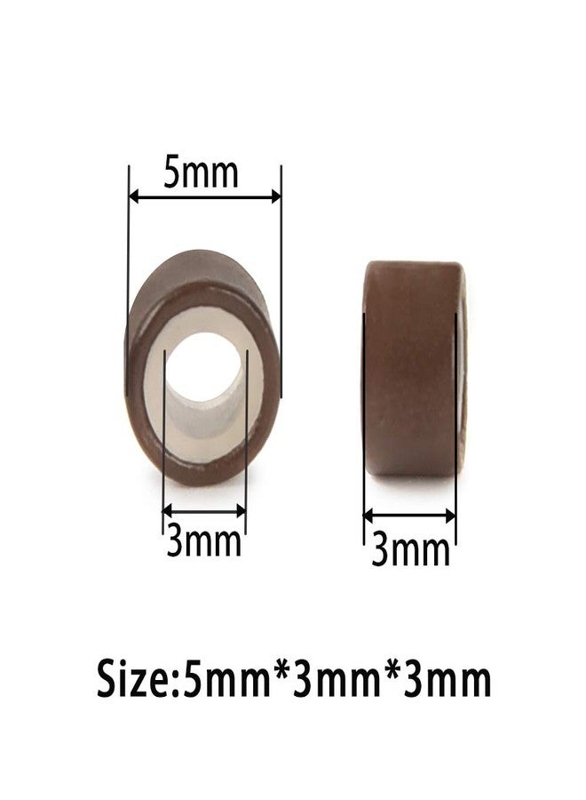 CREATE BEAUTY 1000Pcs Premium Silicone Micro Link Rings 5mm Lined Beads for I Tip Hair Extensions (1000Pcs, Brown) - Image 3