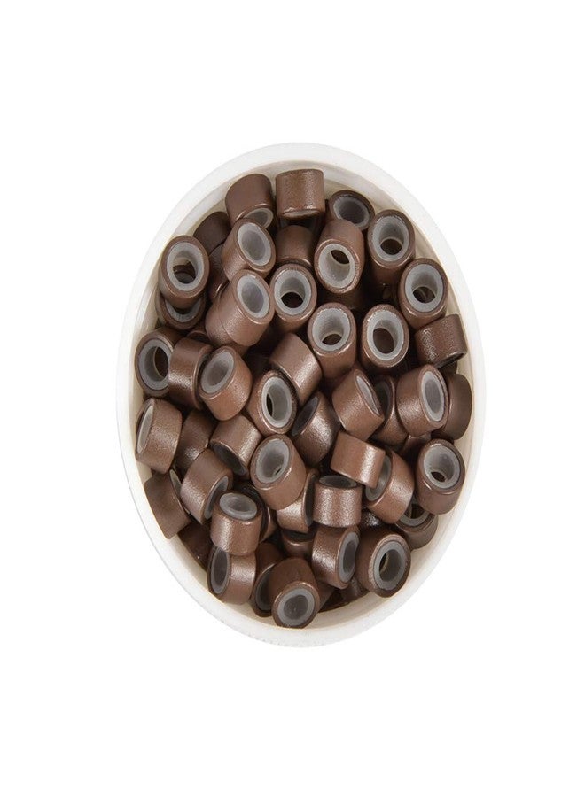 CREATE BEAUTY 1000Pcs Premium Silicone Micro Link Rings 5mm Lined Beads for I Tip Hair Extensions (1000Pcs, Brown) - Image 2