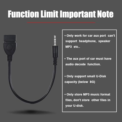 Warmstor 3.5mm (1/8 inch) AUX Audio Plug Male to USB 2.0 Female OTG Adapter Converter Cable for Playing Music with U-Disk in Your Car - Image 3