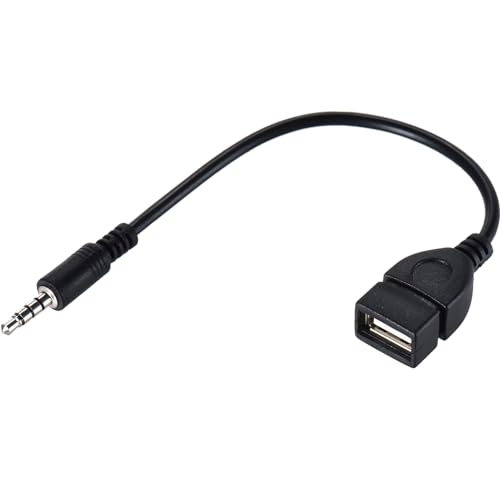 Warmstor 3.5mm (1/8 inch) AUX Audio Plug Male to USB 2.0 Female OTG Adapter Converter Cable for Playing Music with U-Disk in Your Car - Image 1