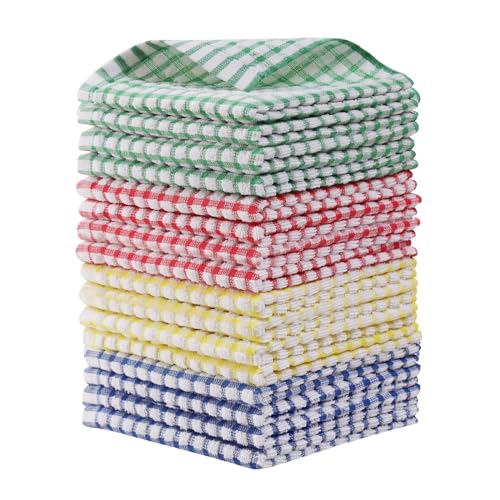 Egles 16 Packs Kitchen Dishcloths 12x12 Inches 100% Cotton Kitchen Dish Cloths for Washing Dishes Scrubbing Wash Cloths Dish Towels Sets (Mix Color) - Image 1