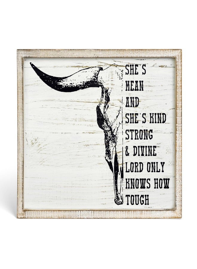 Putuo Decor Bohemian Western Wall Decor, Artistic Cowboy Prints, Square Wall Pediments for Living Room and Hallway (Cow Skull Head) - Image 1