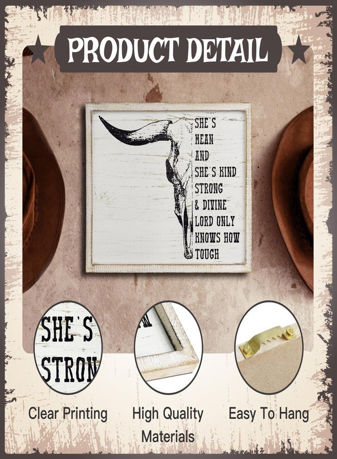 Putuo Decor Bohemian Western Wall Decor, Artistic Cowboy Prints, Square Wall Pediments for Living Room and Hallway (Cow Skull Head) - Image 3