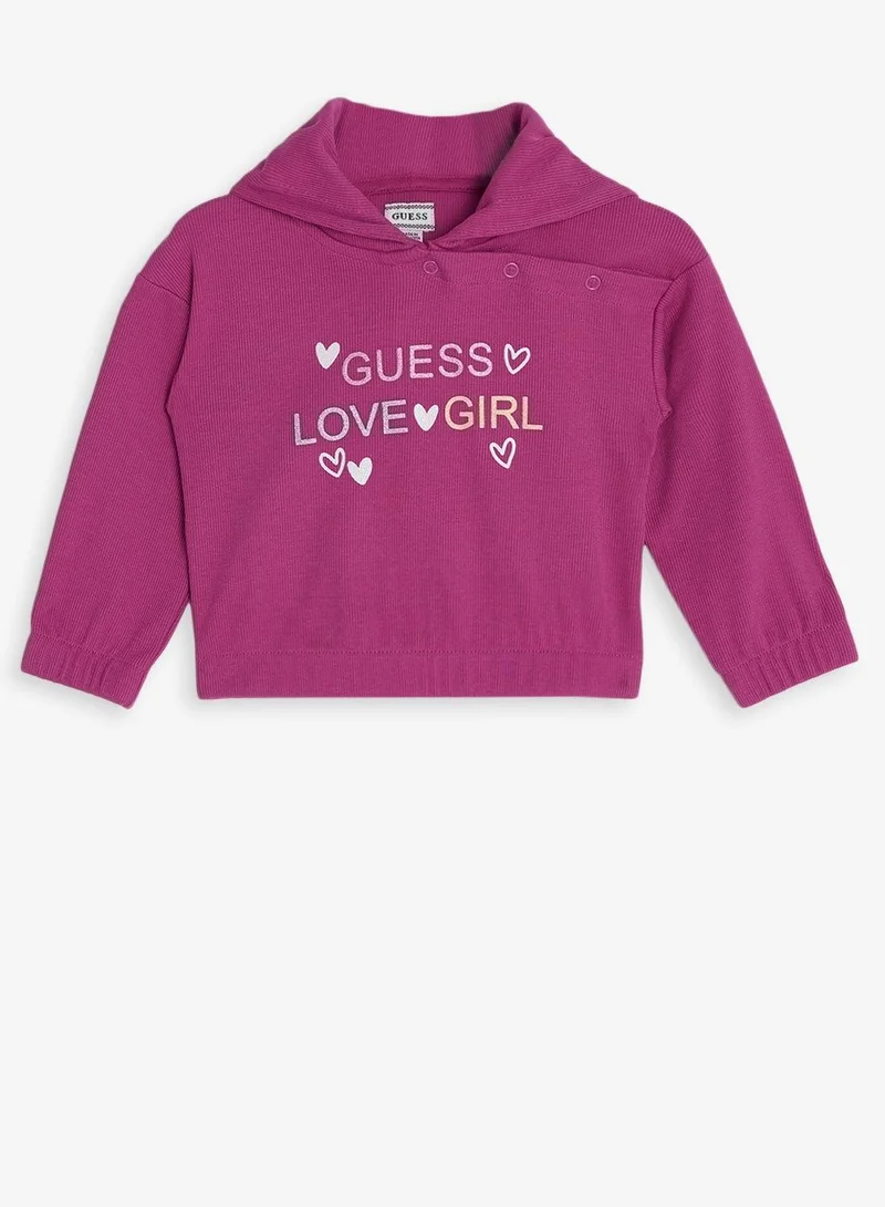 Guess Purple Dragonfruit Infant Graphic Pullover Hoodie for Women | Best Price UAE