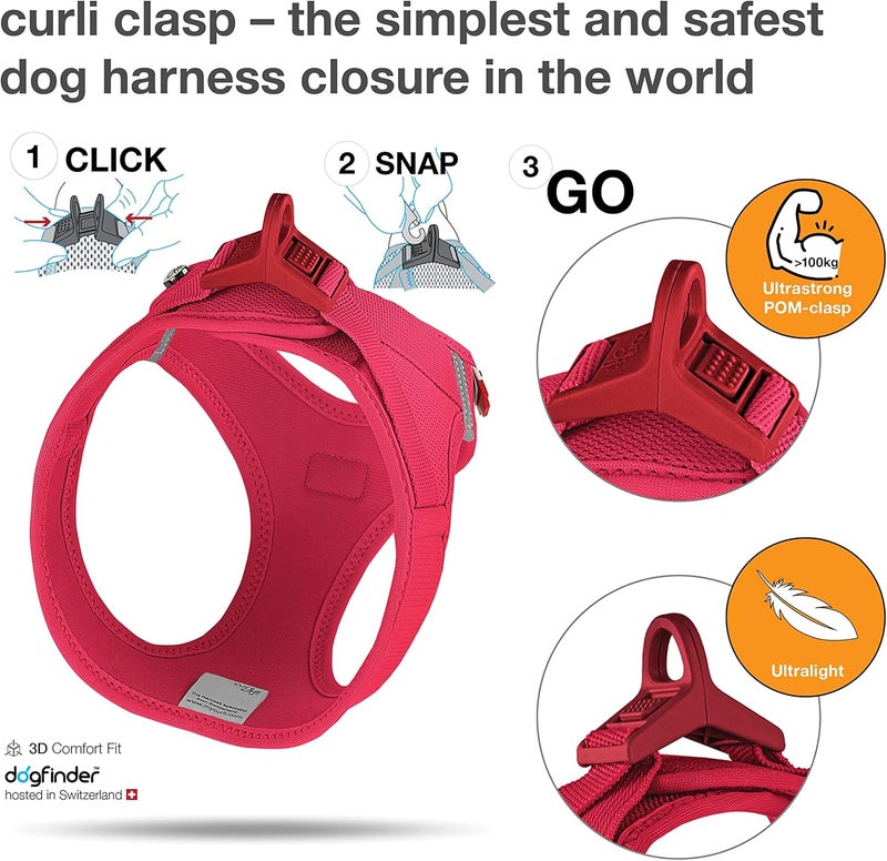 Curli Vest Harness curli Clasp Air-Mesh Red 3XS - Image 3
