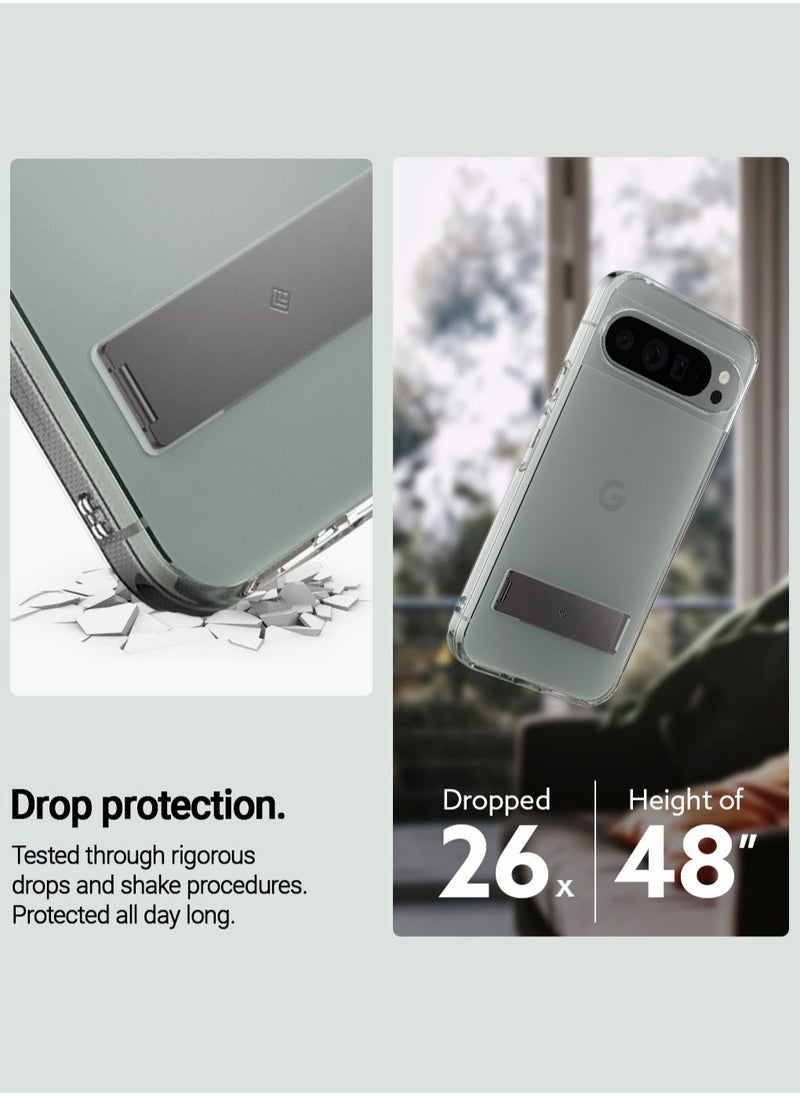 Caseology - Capella Kickstand for Google Pixel 9 Pro XL Case Cover [Built-in Kick Stand] Military Grade - Clear Charcoal Gray - Image 1