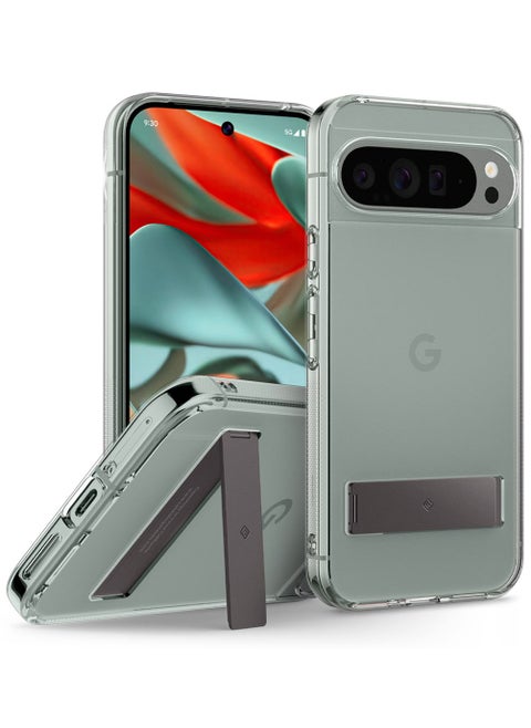 Capella Kickstand for Google Pixel 9 Pro XL Case Cover [Built-in Kick Stand] Military Grade - Clear Charcoal Gray