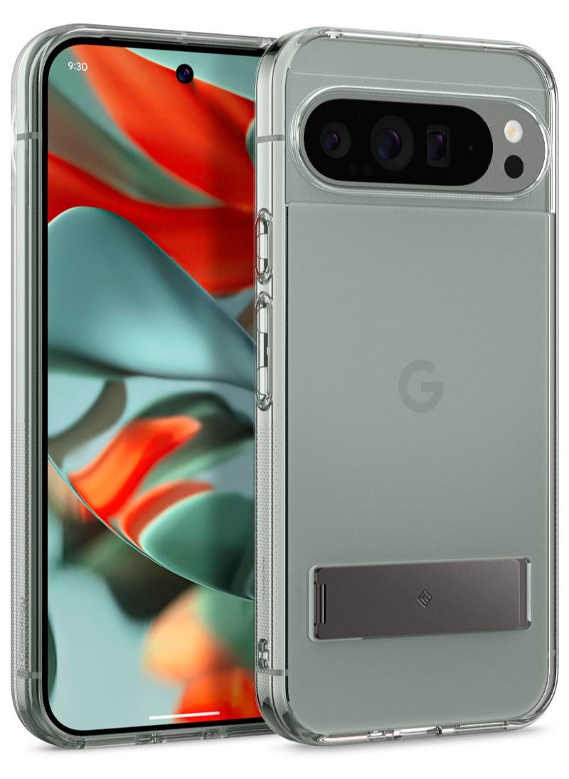 Caseology - Capella Kickstand for Google Pixel 9 Pro XL Case Cover [Built-in Kick Stand] Military Grade - Clear Charcoal Gray - Image 1