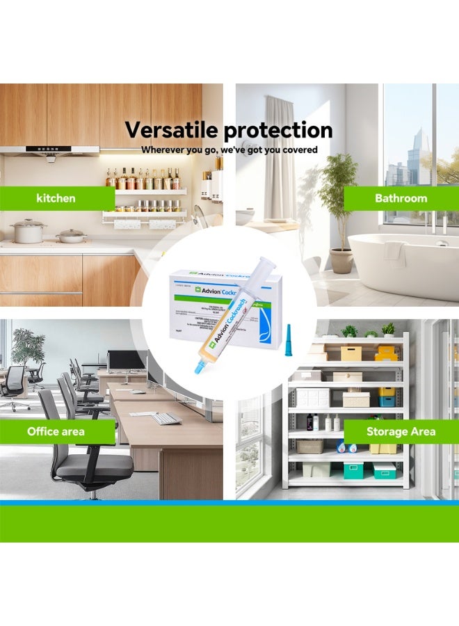 Advion Cockroach Gel Bait 30g – 1 Box Pack with Plunger & Tip | Indoor Home Use | For German, American & Household Roaches - Image 3