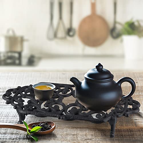 MOLIGOU Cast Iron Teapot Warmer, Teapot Warmer Stand with 3 Tealight Candle Holders, Teapot Heater Base - Image 5