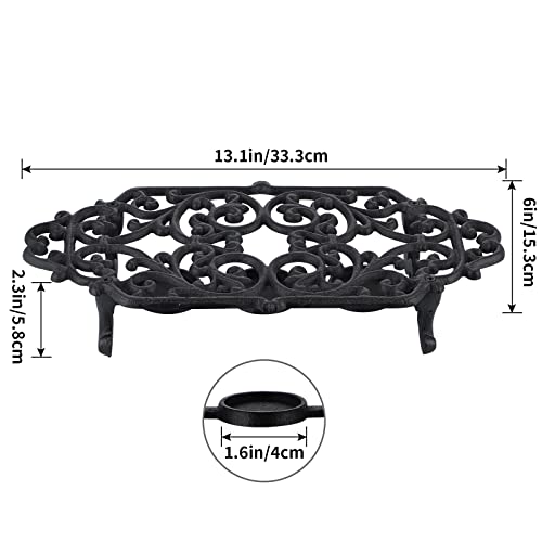 MOLIGOU Cast Iron Teapot Warmer, Teapot Warmer Stand with 3 Tealight Candle Holders, Teapot Heater Base - Image 3
