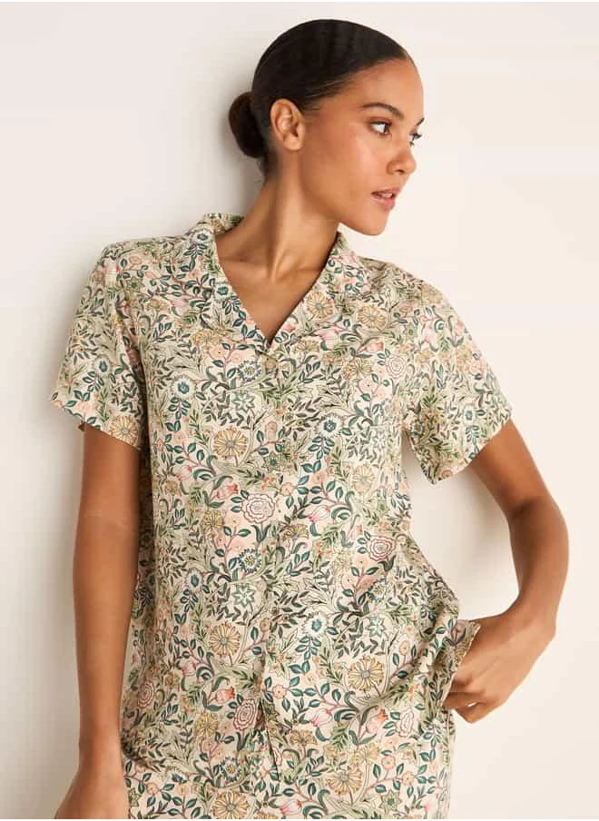 FAV Printed Shirt with Pyjama and Eye Mask