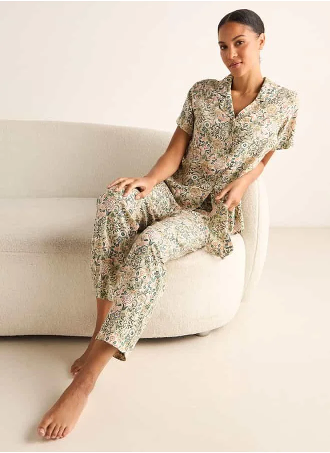 FAV Printed Shirt with Pyjama and Eye Mask