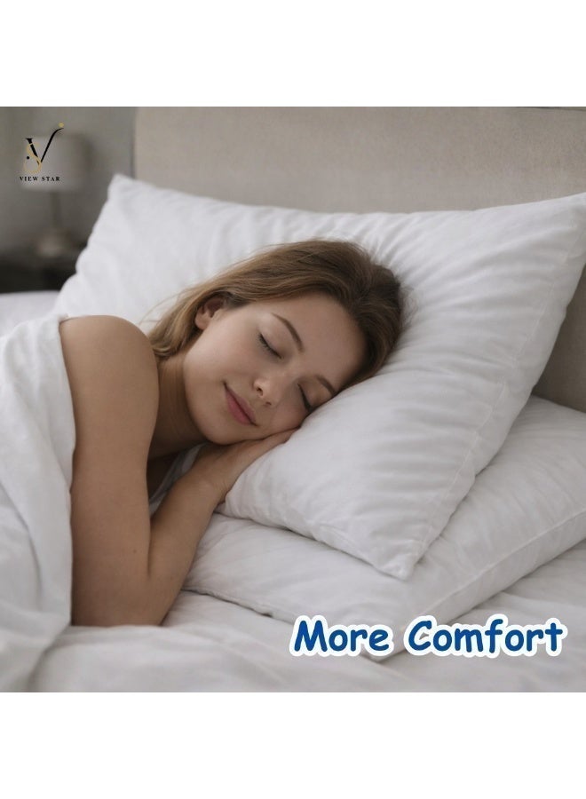 VIEW STAR Viewstar Luxury Sleeping Pillow – Ultra Soft Premium Bed Pillow for Comfortable Neck Support | Breathable Plush Filling | Hotel Quality Sleeping Cushion for Home & Travel Set Of 2 - Image 3