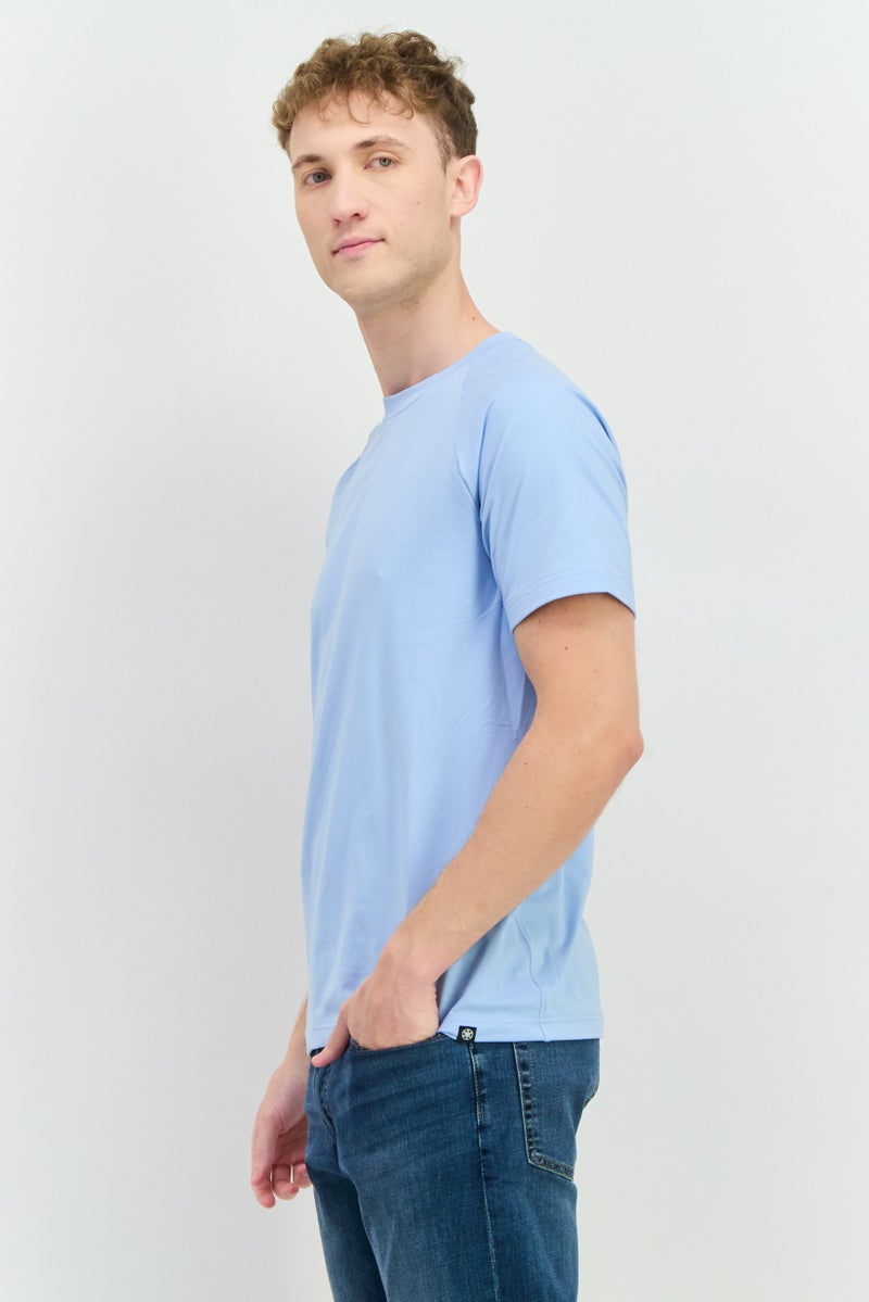 Gaiam Men Crew Neck Short Sleeves Plain T-Shirt, Sky Blue - Image 2