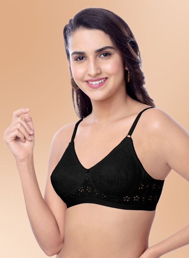 BRIDA Brida Women's Cotton Minimizer Saree Bra (Italia) & High-Waisted Pure Cotton Panties Set (Marvel )-Colours & Print May Vary  - Image 2