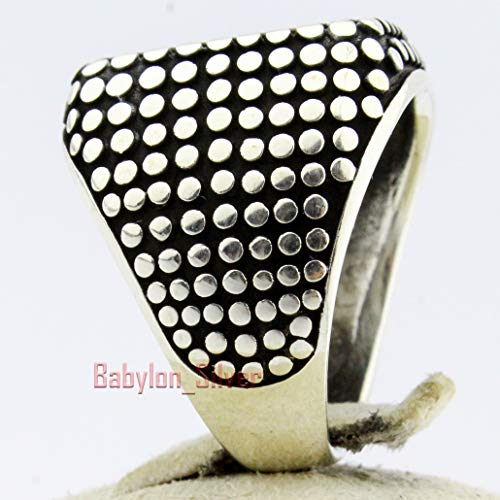 Babylon Silver Solid 925 Sterling Silver Heavy Luxury Turkish Men's Ring (10) - Image 4