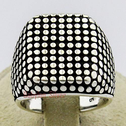 Babylon Silver Solid 925 Sterling Silver Heavy Luxury Turkish Men's Ring (10) - Image 2