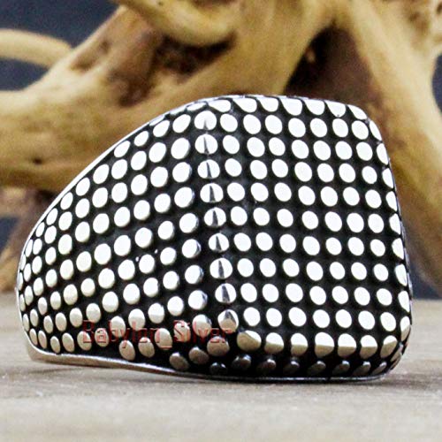 Babylon Silver Solid 925 Sterling Silver Heavy Luxury Turkish Men's Ring (10) - Image 3