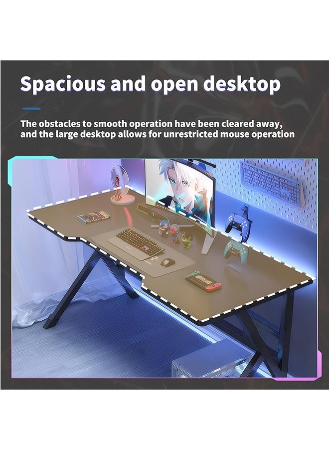 JCB CHIC Gaming Desktop Computer Desk，Ergonomic Home Office Desk Gaming Table PC Computer Gaming Desk, Workstation for Gift Idea (White,L120cm×W60cm×H73cm) - Image 5