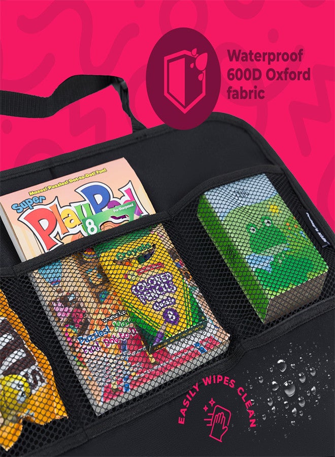 KASTWAVE 2-Pack Car Seat Protect Pads for Child Kick Prevention, Car Seat Kick Mat Heavy Duty Car Back Seat Cover for Kids, Multipurpose Back Seat Car Organizer for Kids, Waterproof - Image 4