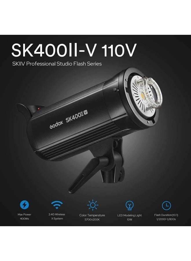 جودوكس طقم استوديو Godox SK400II‑V المزدوج – وحدتان فلاش 400 Ws، وحدة تحكم لاسلكية XT‑16، softbox، مظلات، وحقيبة نقل - Image 3
