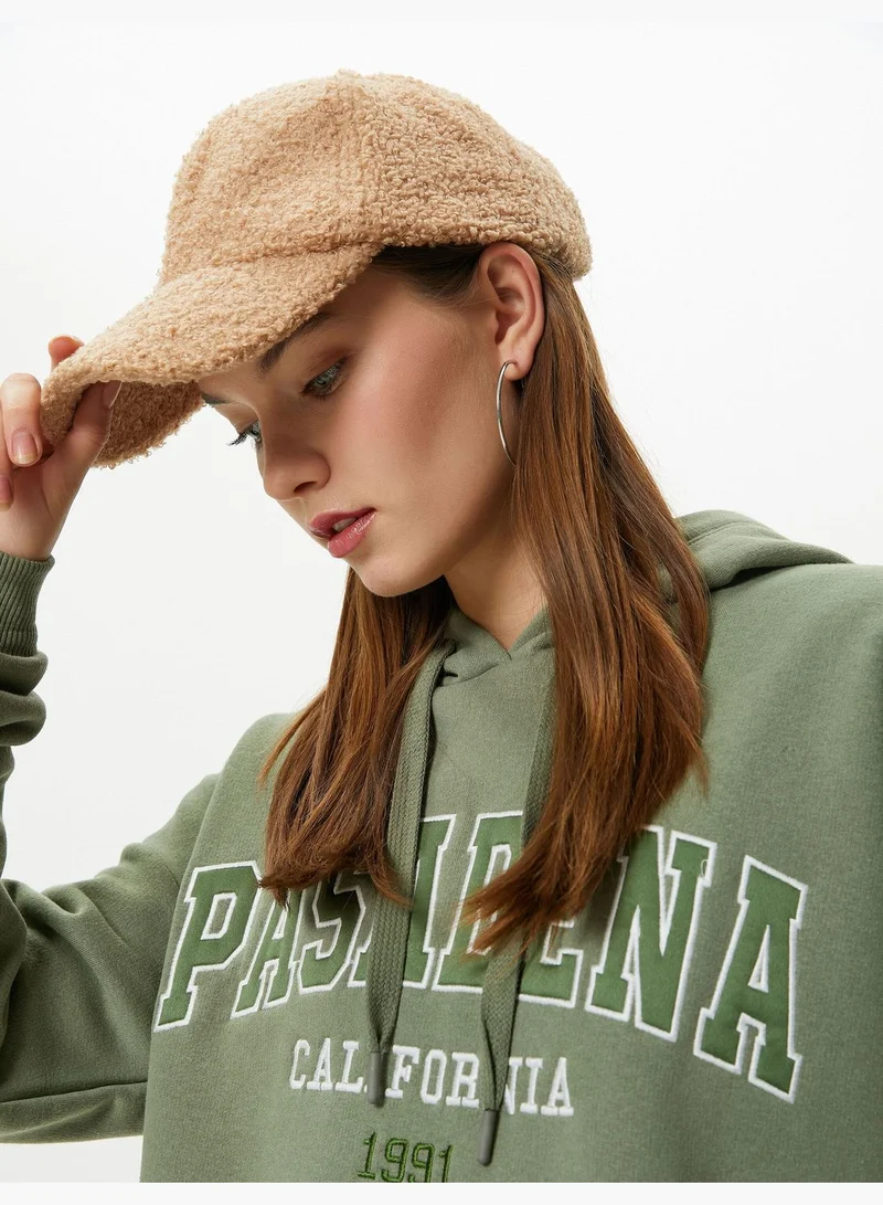KOTON Hoodie Embroidered Detail Soft Interior Relax Fit Long Sleeve