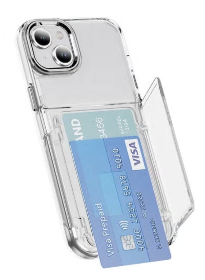 جولف لينك حافظة محفظة شفافة لهاتف آيفون 15 بلس مقاس 6.7 بوصة مع حامل فتحة بطاقة مدمج - Image 1