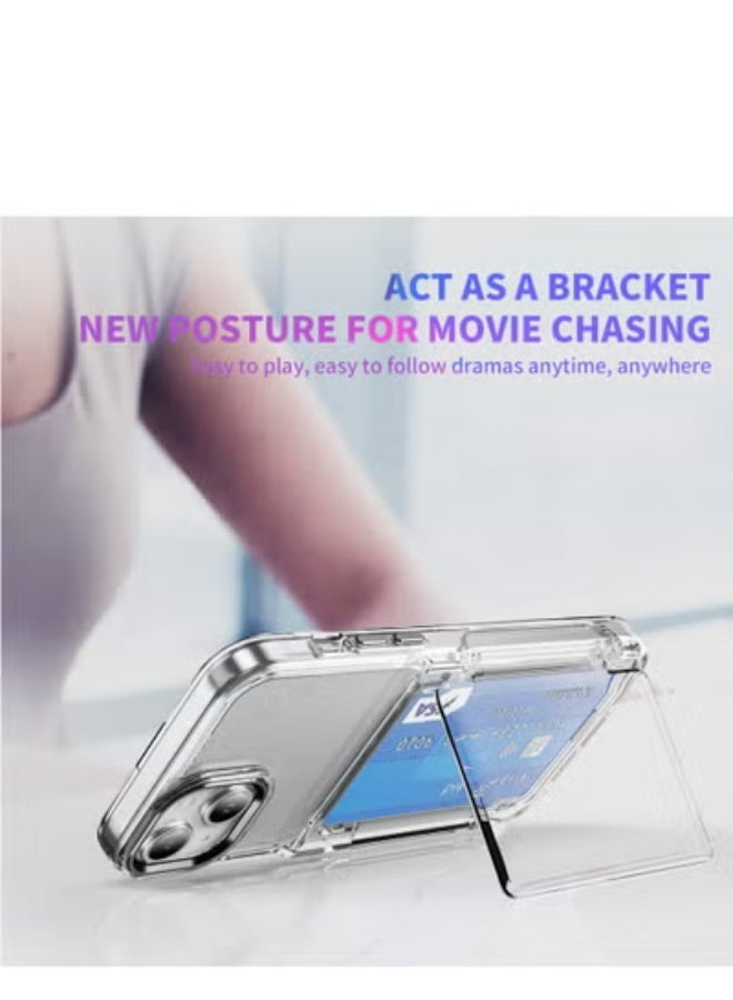 جولف لينك حافظة محفظة شفافة لهاتف آيفون 15 بلس مقاس 6.7 بوصة مع حامل فتحة بطاقة مدمج - Image 2