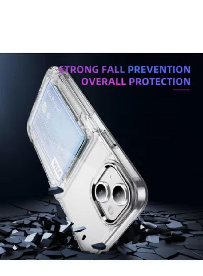 جولف لينك حافظة محفظة شفافة لهاتف آيفون 15 بلس مقاس 6.7 بوصة مع حامل فتحة بطاقة مدمج - Image 4