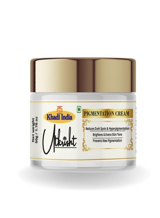 Utkrisht Khadi Ayurvedic Pigmentation Face Cream 50g | Infused with Licorice & Aloe Vera | For Post Acne Scars & Dark Spots | Natural Radiance & Even Out Skin Tone | All Skin Types | For Men & Women - Image 1