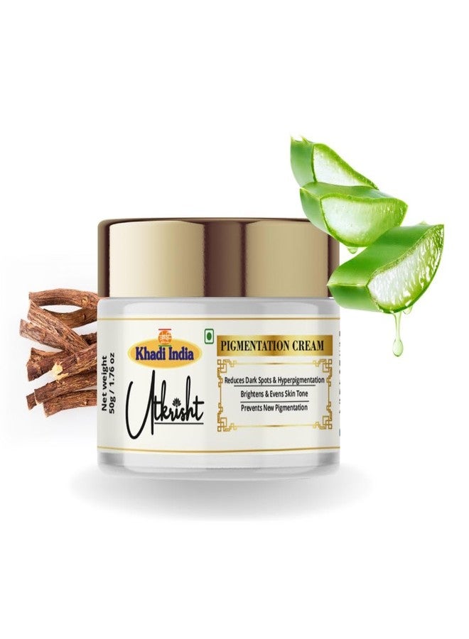 Utkrisht Khadi Ayurvedic Pigmentation Face Cream 50g | Infused with Licorice & Aloe Vera | For Post Acne Scars & Dark Spots | Natural Radiance & Even Out Skin Tone | All Skin Types | For Men & Women - Image 2