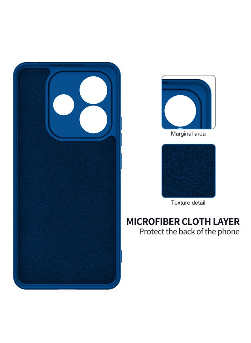 Wtech Xiaomi Redmi Note 14 5G 2024 Premium Soft Liquid Silicone Case Cover - Navy Blue - Image 5
