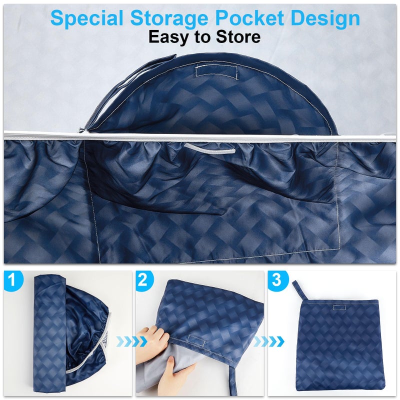 pickyNproud Picnic Table Cover with Bench Covers Portable Table Cloth Built-in Storage Pocket Picnic Table Covers With Elastic Waterproof Camping Essentials for RV Camping - Image 2