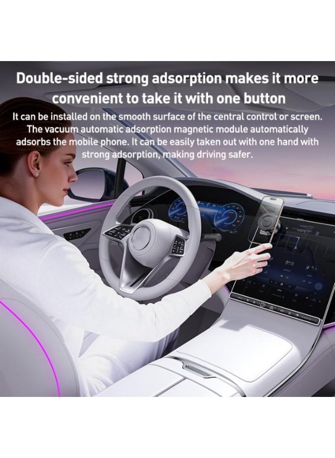 YESIDO C225 Magnetic (MagSafe) Air Suction Cup Phone Holder - 360° Rotation and Strong Vacuum Grip (22KPA) for Car, Office, and Home (Black) - Image 3