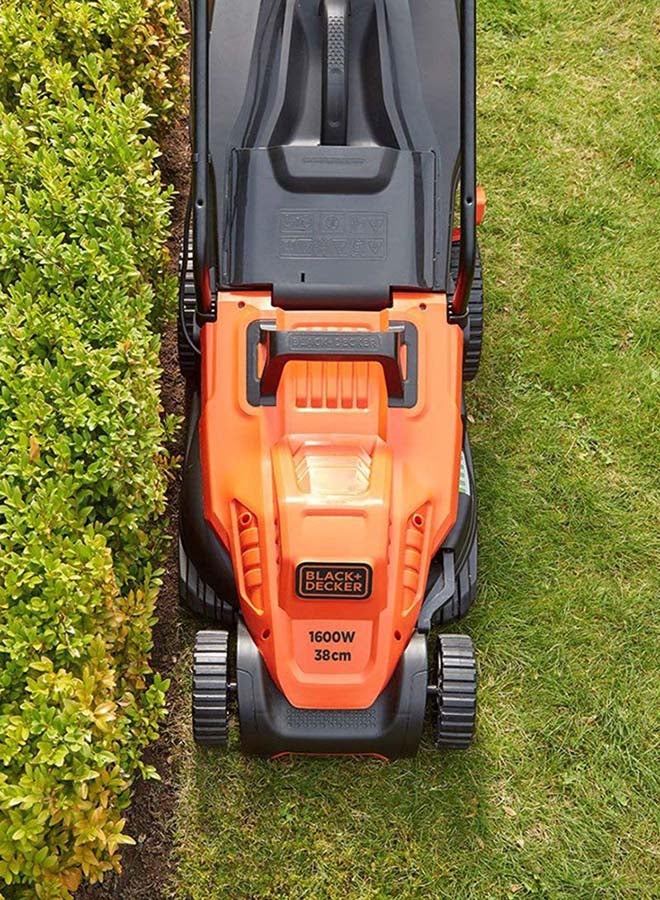 BLACK+DECKER Black + Decker 1600W 38cm Lawn Mower With Bike Handle, Bemw471Bh-GB Black/Orange - Image 2