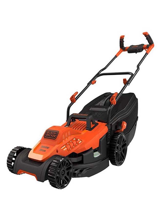 BLACK+DECKER Black + Decker 1600W 38cm Lawn Mower With Bike Handle, Bemw471Bh-GB Black/Orange - Image 1
