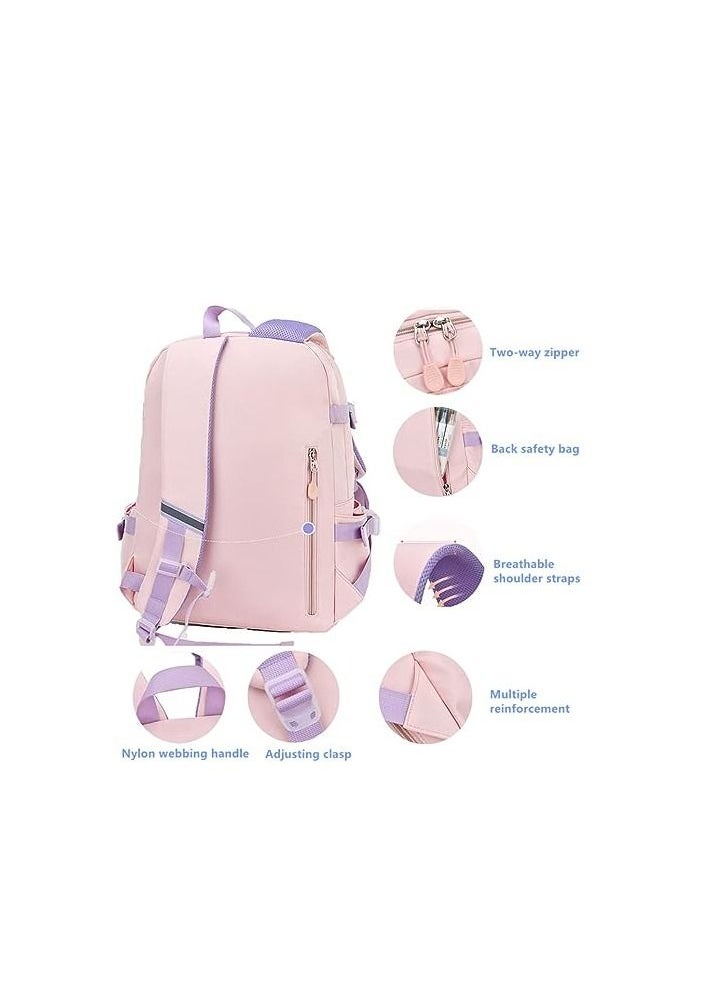 ORiTi - ORiTi Kids Backpacks for Girls Kawaii Quicksand Refrigerator Door Girls Backpack School Bags for Girls Bunny School Bag (Purple) - Image 1