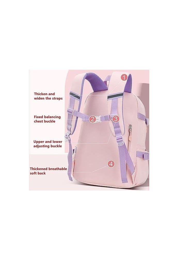 ORiTi - ORiTi Kids Backpacks for Girls Kawaii Quicksand Refrigerator Door Girls Backpack School Bags for Girls Bunny School Bag (Purple) - Image 1