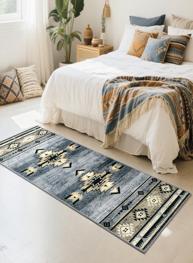B BENRON Western Hallway Runner Rug 2 x 6, Non-Slip Long Runners for Bedroom Kitchen Hall Laundry, Accent and Tribal Throw Rugs Washable, Grey - Image 4