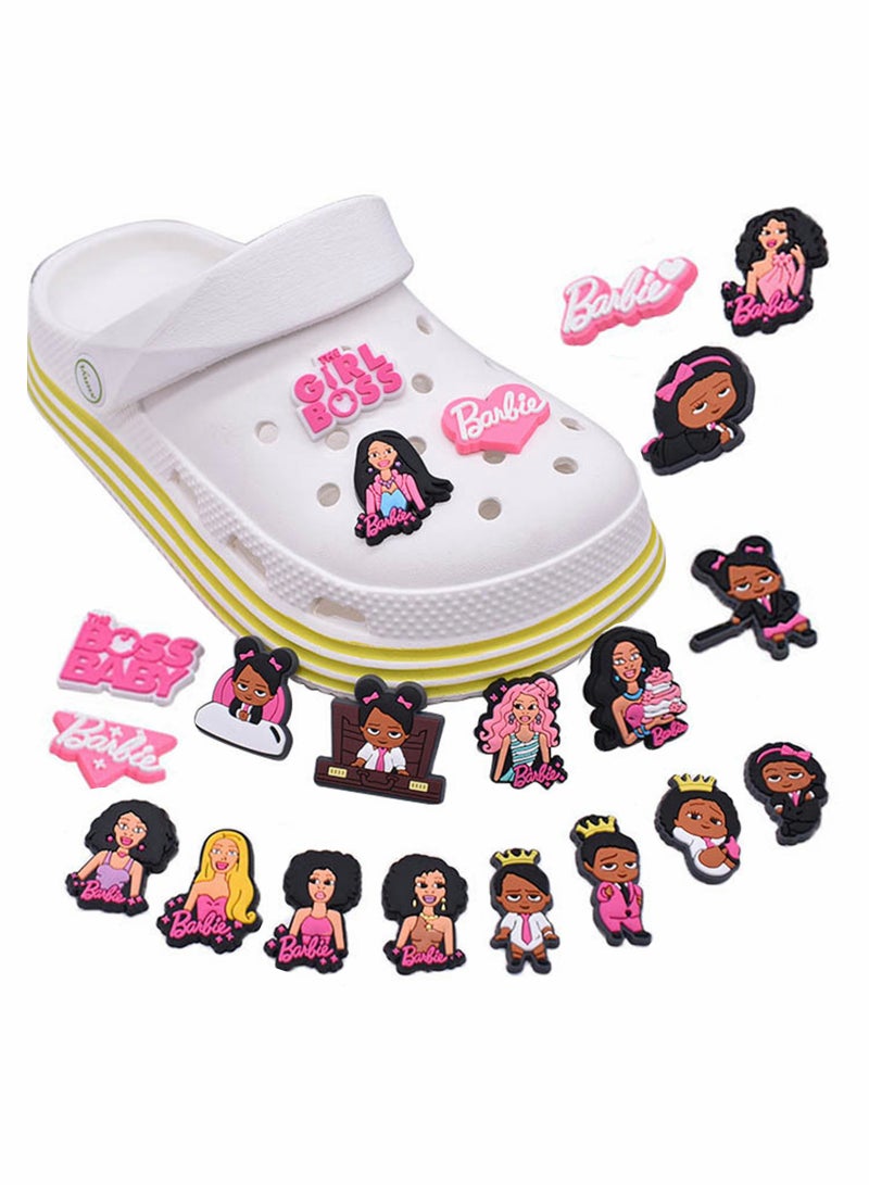 Excefore Shoe Charms for Crocs 21Pcs Decorations PVC Shoes Charm for Croc Pins Clog Shoe Charms Gift for Birthday Party Favors Supplies Pink Decoration - Image 3