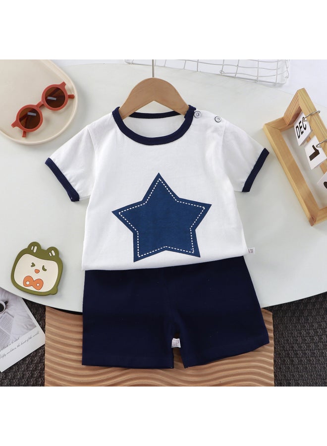 New Children's Wear Short-sleeved Suit Children's Short-sleeved Shorts Girls' Summer One-piece Boys' T-shirt Two-piece Baby Clothes