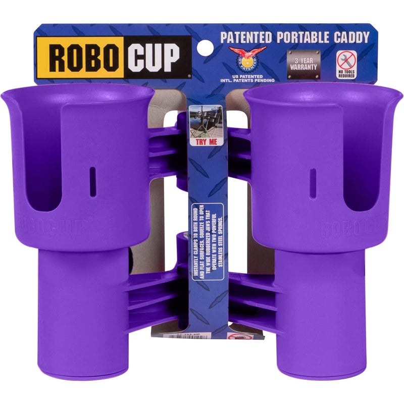 ROBOCUP, (Purple EZ-Spring), Best Cup Holder for Drinks, Fishing Rod/Pole, Boat, Beach Chair, Golf Cart, Wheelchair, Walker, Drum Sticks, Microphone Stand - Image 2