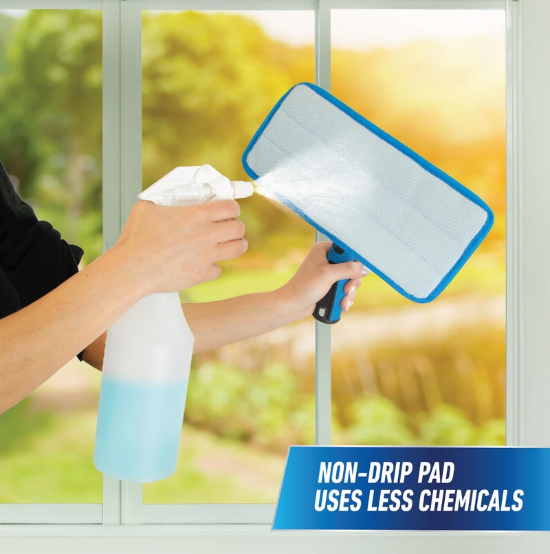 Unger ProClean Indoor Window Cleaning Kit w/2ft. Pole, Tool for Window, Glass, and Mirror Cleaning, Streak-Free Results, Reusable Microfiber Pads for Sustainability - Image 5