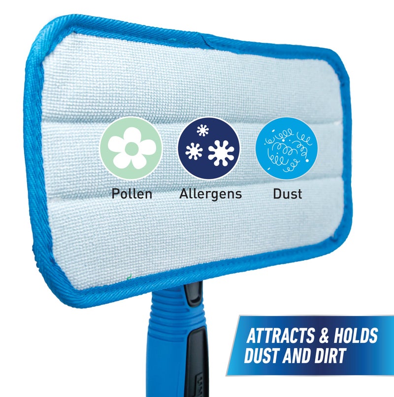 Unger ProClean Indoor Window Cleaning Kit w/2ft. Pole, Tool for Window, Glass, and Mirror Cleaning, Streak-Free Results, Reusable Microfiber Pads for Sustainability - Image 3