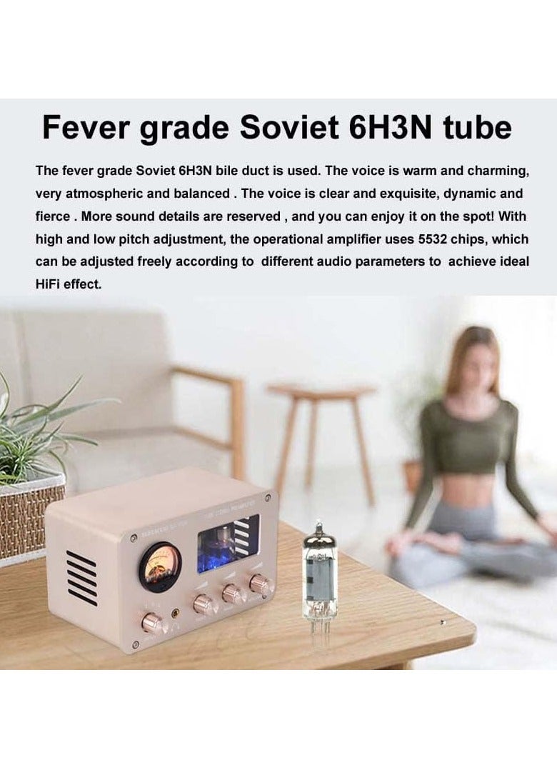 مضخم صوت أنبوبي 6H3N، مضخم صوت Hifi بدون فقدان التبديل للمرحلة الأمامية، مكبر صوت مكبر صوت Bile Buffer، مضخم طاقة لسماعات الرأس بقناتين، (قطعة واحدة، بيج) - Image 2